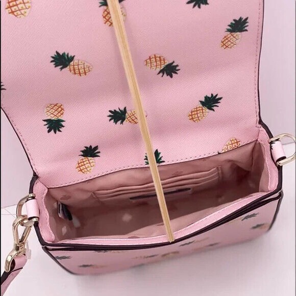 G Kate Spade Staci Square Pineapp Crossbody Pink Saffiano K7629 NWT $299 MSRP FS - Picture 8 of 14